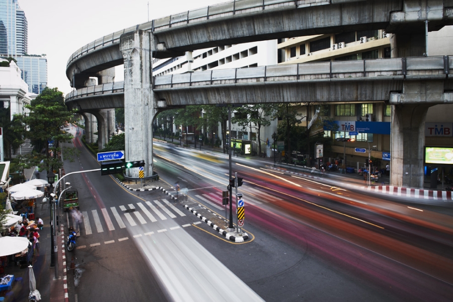 Urban scene in Bangkok.