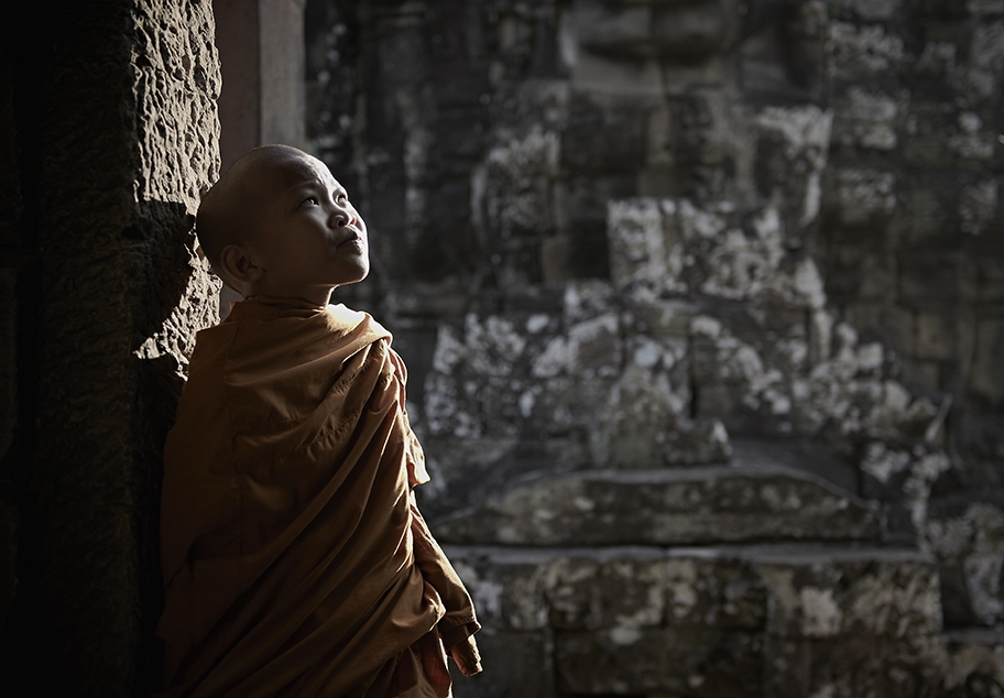 Young Monk Angkor Wat Cambodia