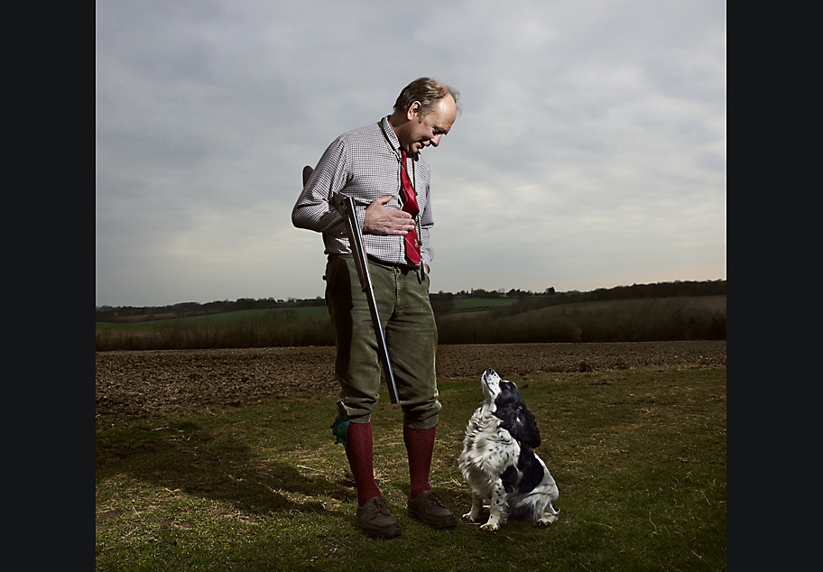 Farmer with his dog