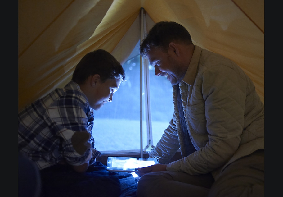 Father and Son camping