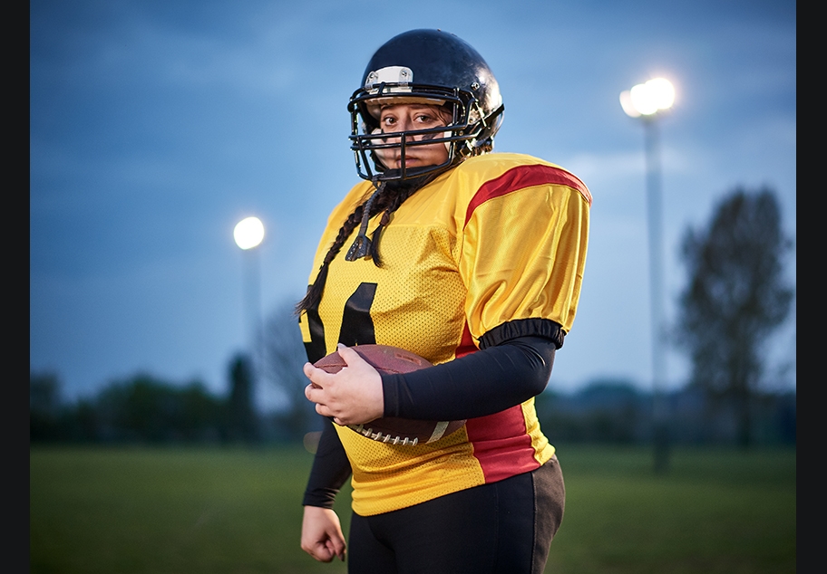 Portrait of Female American Football Player