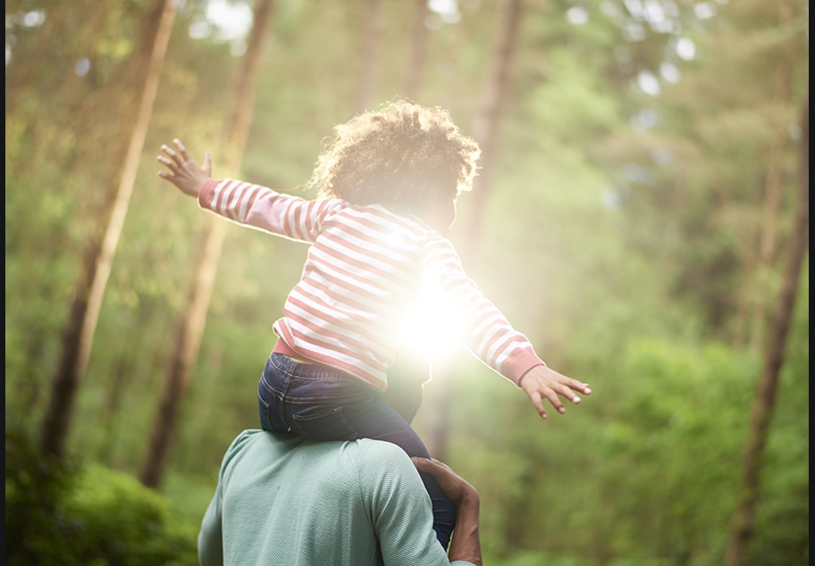 Young Girl Enjoying Shoulder Ride