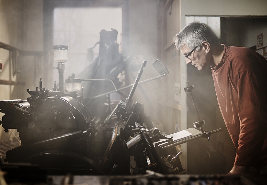 Male Working In Letter Press