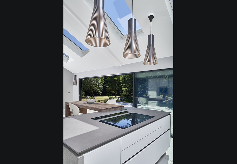 Kitchen Interior in Modern House Showing John Lewis Lighting