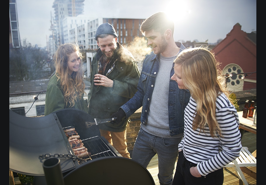 Roof garden BBQ in central London